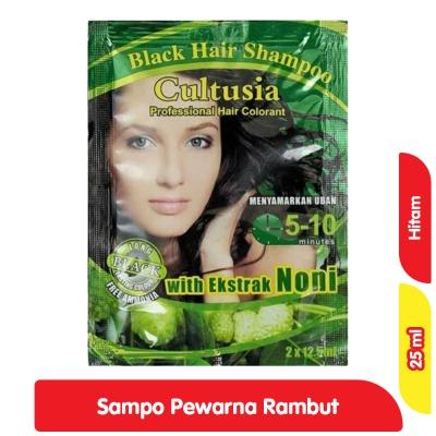 Cultusia Black Hair Color Shampoo – 25ml Sachet 3-in-1 Hair Color | Easy Application | Instant Grey Coverage