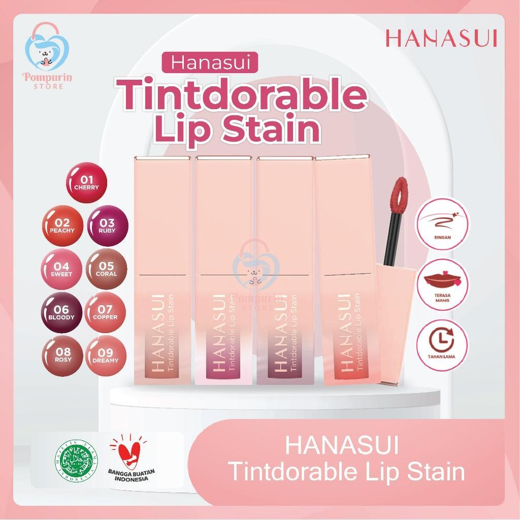 Hanasui Tintdorable Lip Stain - Long Lasting Halal Liptint with 9 Shades Available - Cherry, Cherry Berry, Sweet, Bloody, Root, Coffee, Wine