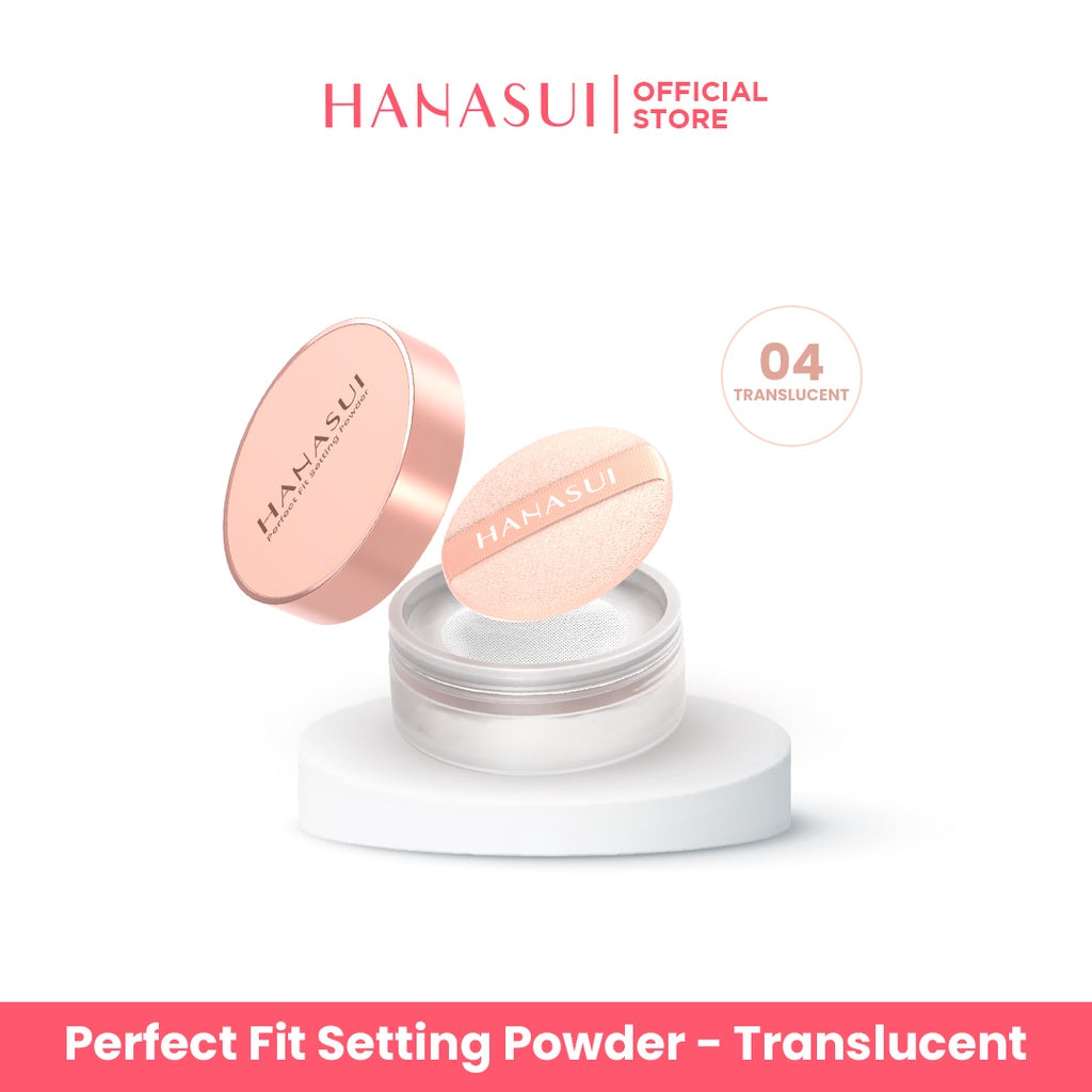 Hanasui Perfect Fit Setting Powder - Bedak Tabur Halus Ringan Natural Coverage Menyerap Minyak Berlebih Mengandung Vitamin E Anti Polusi