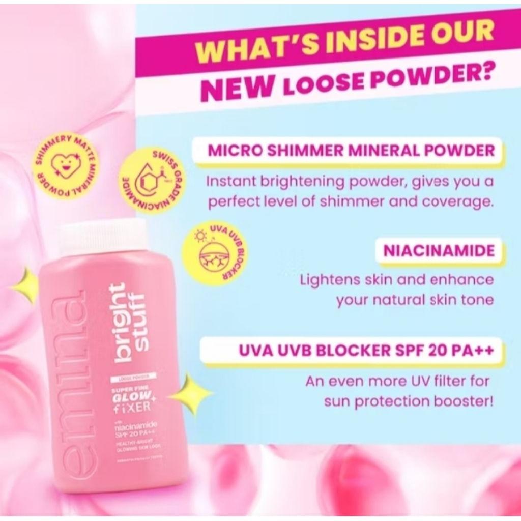 Emina Bright Stuff Loose Powder 55g | Oil-Control Matte Finish with Brightening Effect