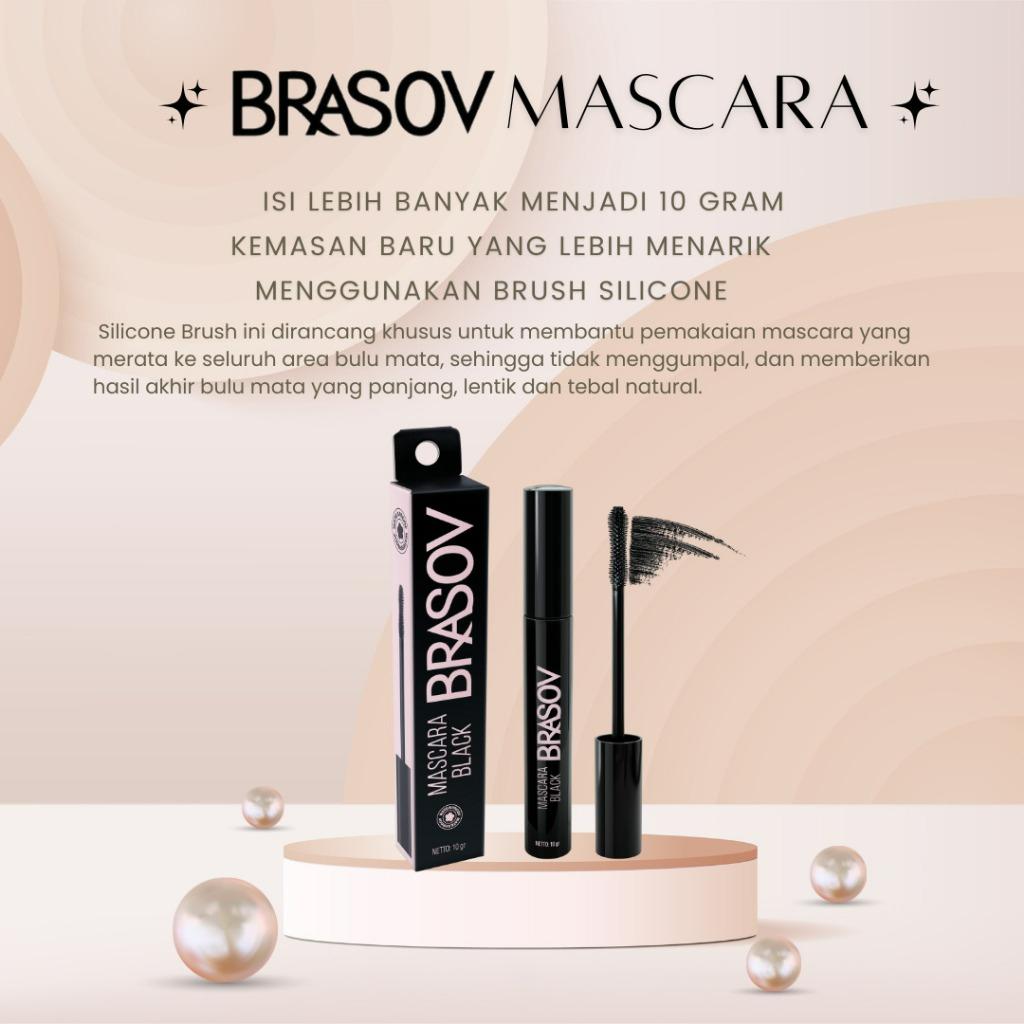 BRASOV Mascara Black 8g – BPOM Approved, Lengthening & Volumizing Mascara