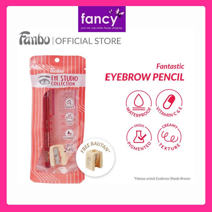 Fanbo Pensil Alis FREE spoolie Coklat (Eyebrow) RED Fantastic