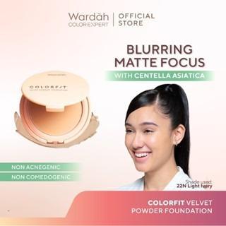 WARDAH Colorfit Velvet Powder Foundation Make Up – Long-Wear Compact Powder with Smooth Glow Finish