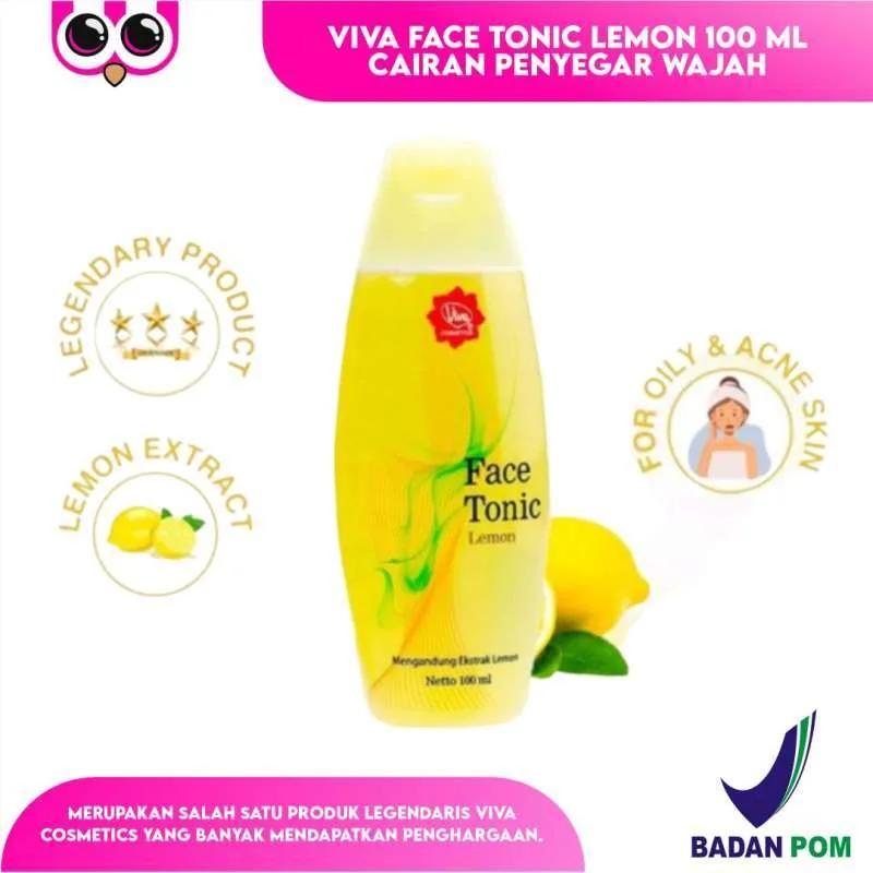 Viva Face Tonic Lemon 100ml - Refreshing Toner for Oily & Acne Skin with Lemon Extract - Legendary Product for Pre-wash Stain Treatment - 100ml Bottle