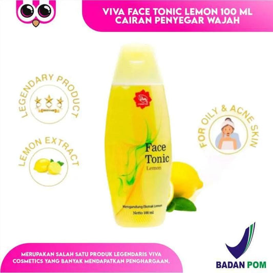 Viva Face Tonic Lemon 100ml - Refreshing Toner for Oily & Acne Skin with Lemon Extract - Legendary Product for Pre-wash Stain Treatment - 100ml Bottle