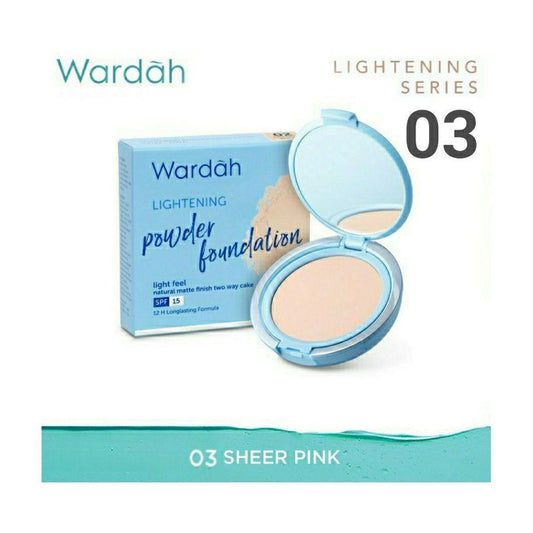 Wardah Lightening Two Way Cake Refill 02 Golden Beige 12g | Matte Bright Finish for Warm Skin