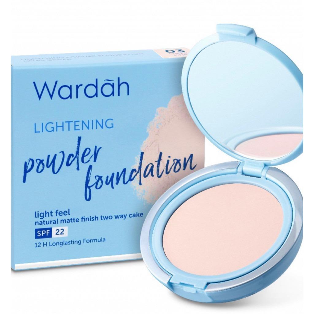 Wardah Lightening Two Way Cake 03 Sheer Pink 12g | Bright Matte Finish for Pinkish Glow