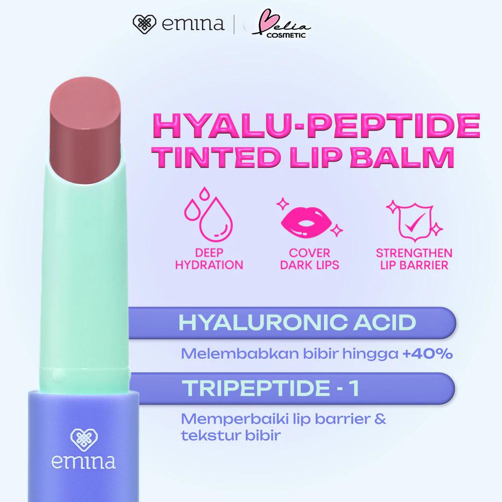 Emina Hyalupeptide Glow Balm | Color-Melt Tinted Lip Balm | Hydrates & Brightens Lips