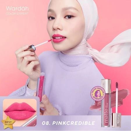 Wardah Exclusive Matte Lip Cream Tasya Farasya 21 Creampuccino 18 Shades SPF20 PA++ Non-Dry Formula High Pigmented Cream Texture