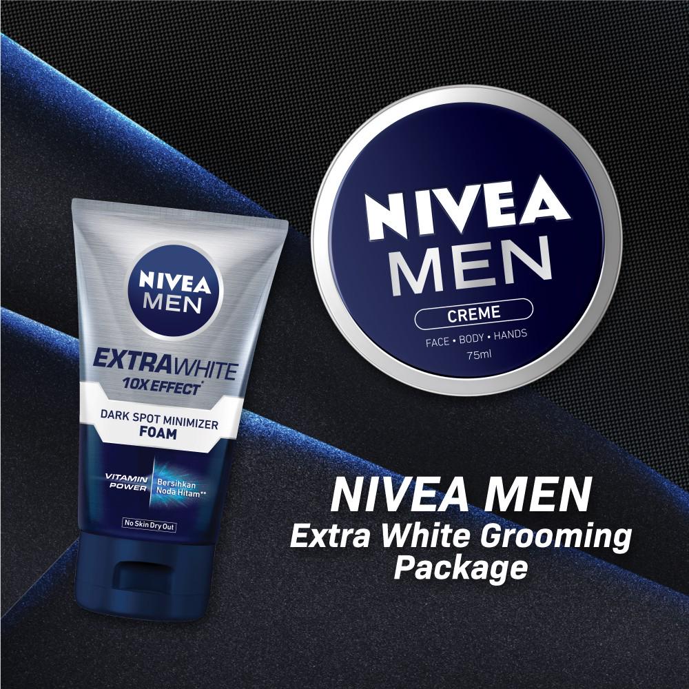 NIVEA MEN Extra Brightening Dark Spot Minimizer Facial Foam + Crème - Grooming Package