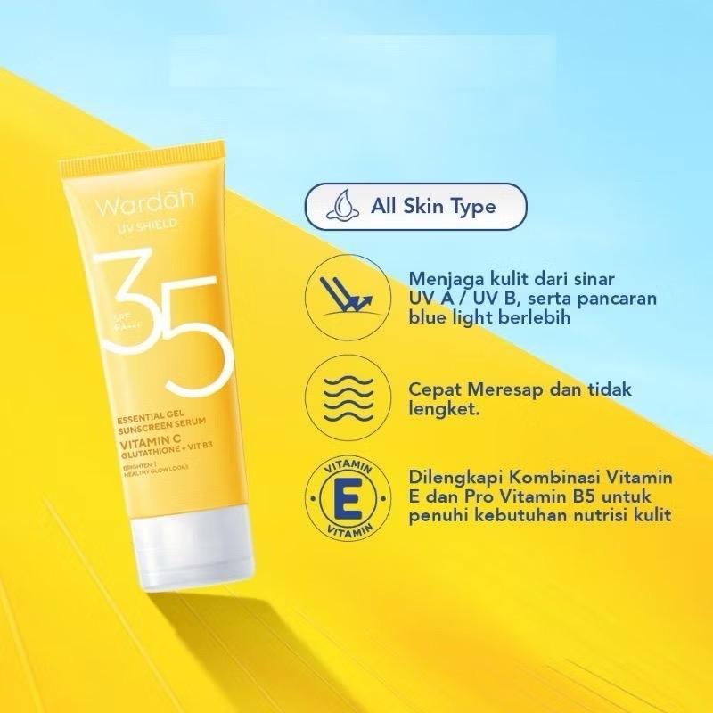 GlowGuard by Wardah – UV Shield Essential Sunscreen Gel SPF 35 PA+++ | 40ml | BPOM Certified