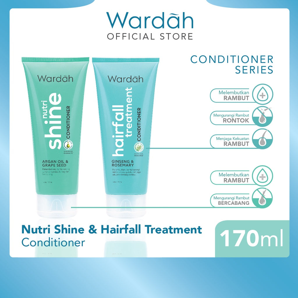 Wardah Conditioner 170 ml Mengandung ScentLock Fragrance - Melembutkan dan Mengurangi Tampilan Rambut Kering dan Bercabang - Wangi Tahan Lama Tidak Bau Apek