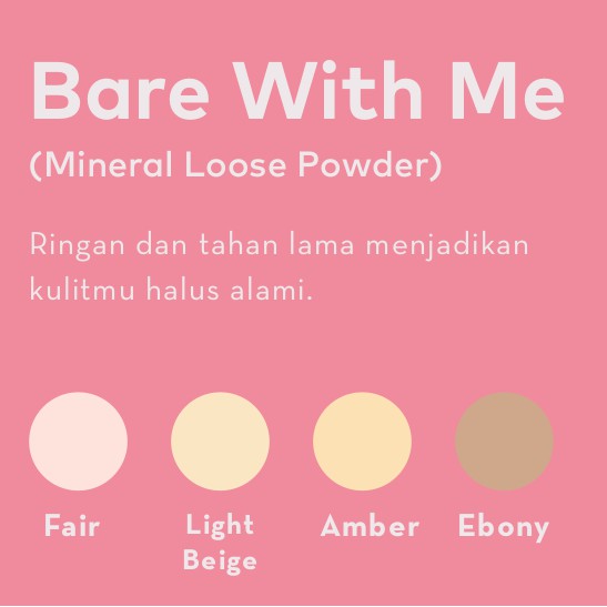 Emina Bare With Me Mineral Loose Powder 8 g - Bedak Tabur Ringan & Tahan Minyak