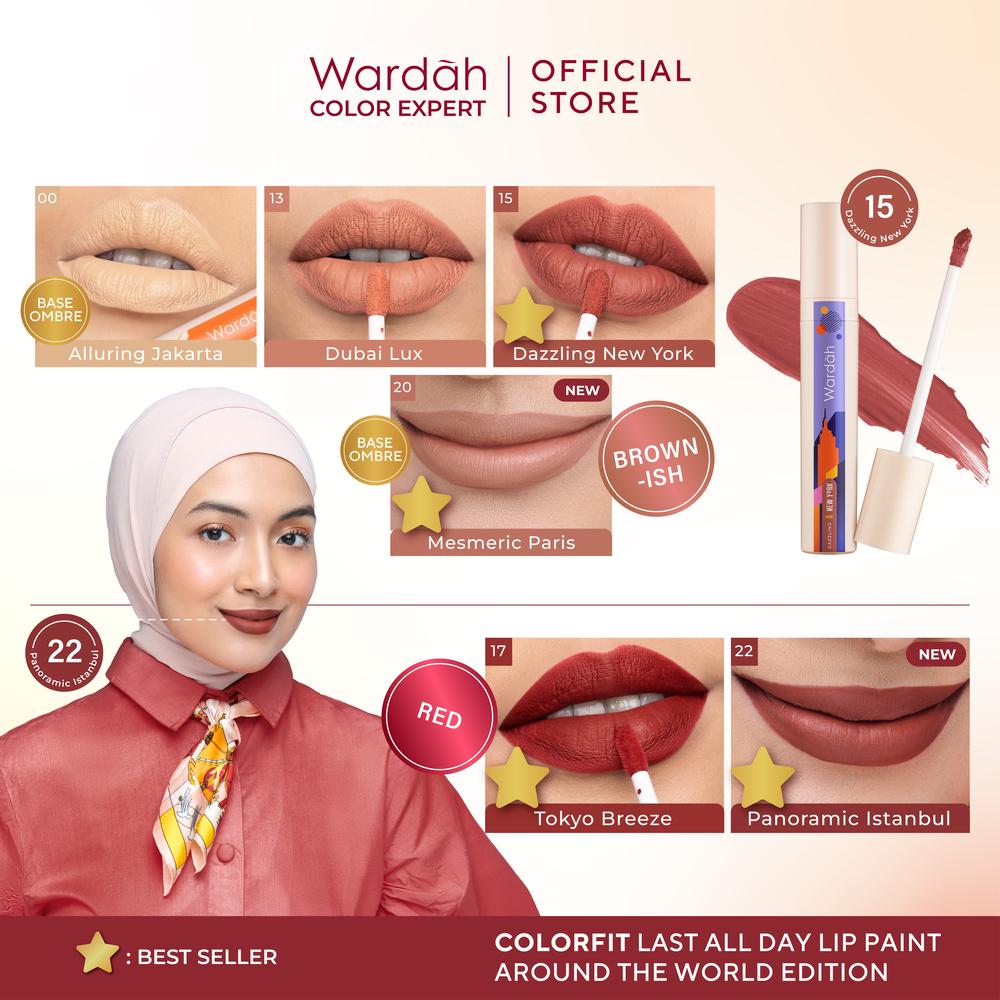 Wardah Colorfit Lip Paint | Around the World Edition | 12H Long-Lasting | Transferproof & Comfortable | Serba Ada!