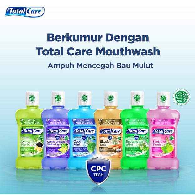 TOTAL CARE Mouthwash 250 ml Obat Kumur Antiseptik Dingin Segar Halal Tanpa Alkohol