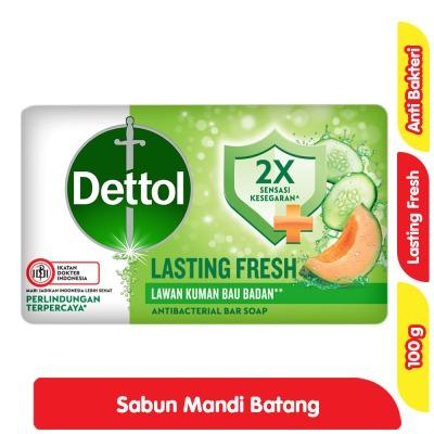 Dettol Antibacterial Bar Soap – Lasting Fresh 100g | With Long-Lasting Cooling Freshness & Germ Protection | Clean, Healthy Skin All Day Long