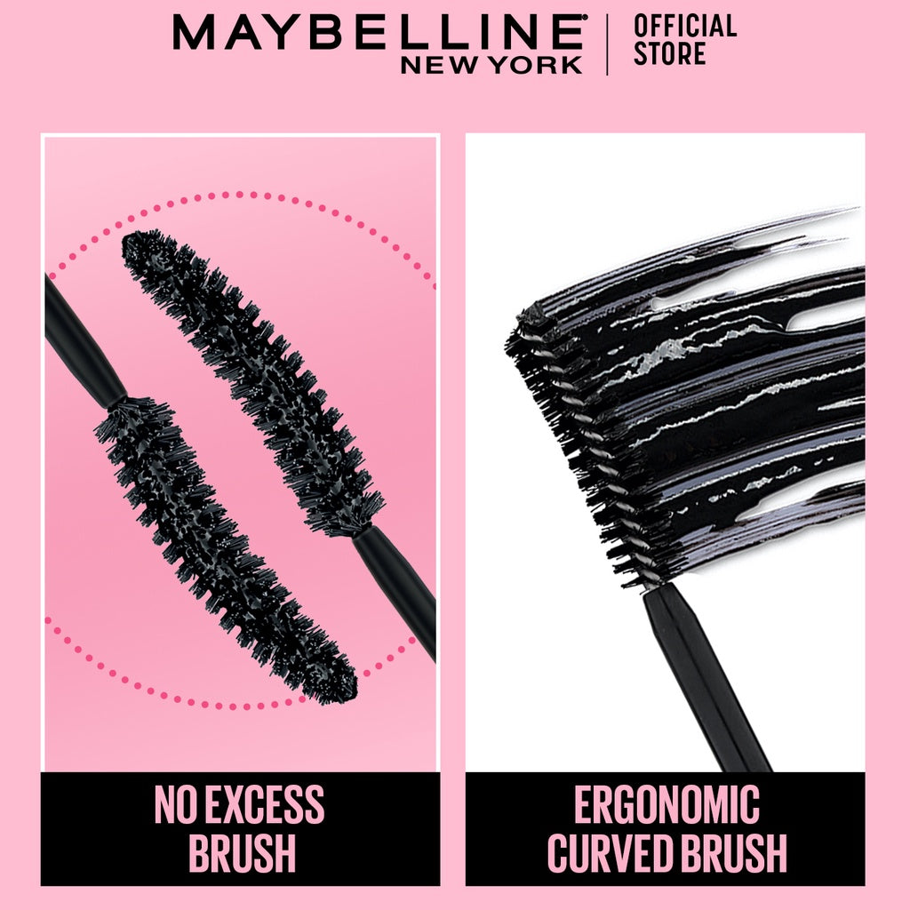 (PAKET HEMAT ISI 2) Maybelline Volum Express Hypercurl Waterproof Mascara Make Up - Black (Maskara Waterproof Tahan 36 Jam)
