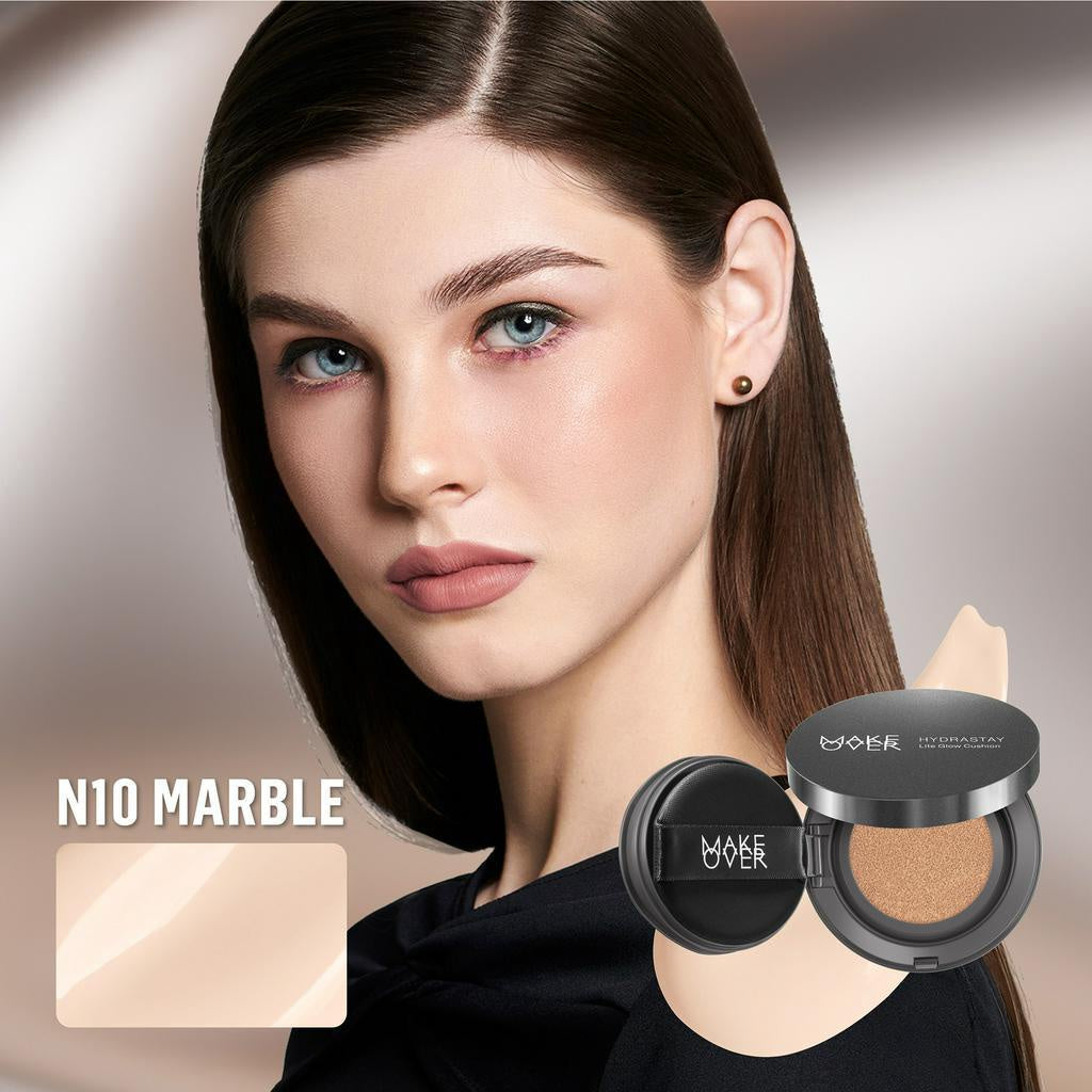 MAKE OVER Hydrastay Lite Glow Cushion 15 g - Cushion atau Foundation Compact untuk Dry Skin atau Kulit Kering BEST SELLER High Coverage Concealer Foundation Make Up Makeup