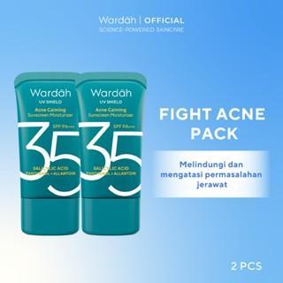 Wardah UV Shield Acne Calming Sunscreen Twin Pack SPF 35 PA+++ - Oil-Free Daily Protection for Acne-Prone Skin - 2 Pcs
