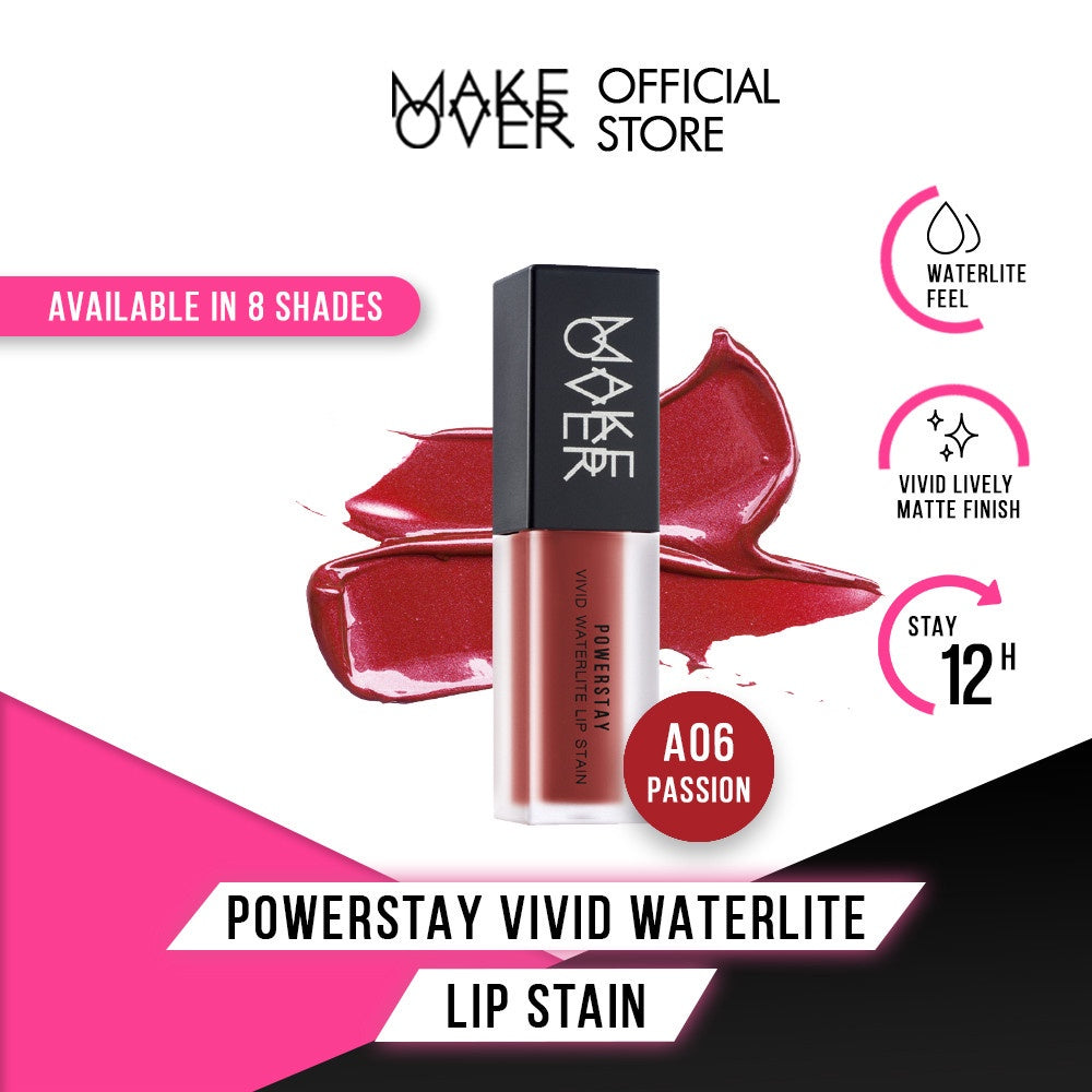 MAKE OVER Powerstay Vivid Waterlite Lip Stain - Liptint tahan lama ringan watery base ombre nude
