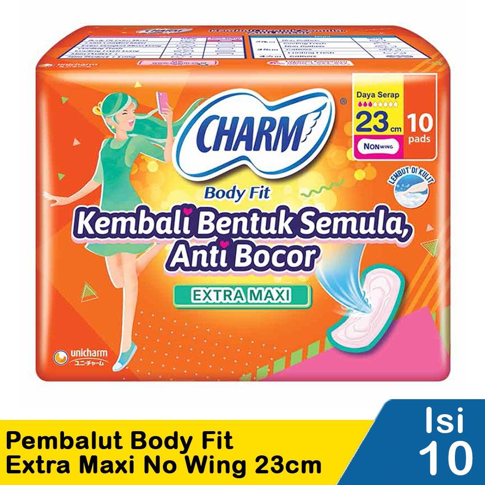 Charm Body Fit Extra Maxi 23cm Sanitary Pads – 10’s Non-Wing | Slim, Secure & Daily Comfort for Light to Moderate Flow