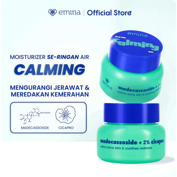 Emina Water Gel Moisturizer 30g Calming Bright Glow Barrier Balancing Pelembab Wajah Gel for Winter Season with Ceramide & Niacinamide