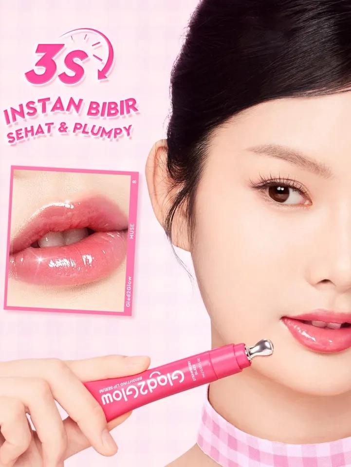 Glad2Glow BRIGHTENING LIP SERUM 02 Peach Pie & 04 Pearl Sparkle Enhance Your Lip Glow with Dual Shades