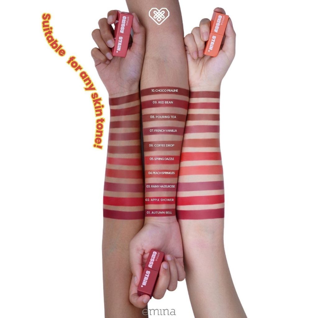 Emina Glossy Stain x Muzik Tiger 3g | Lightweight & Long-Lasting Glossy Liptint for Teens