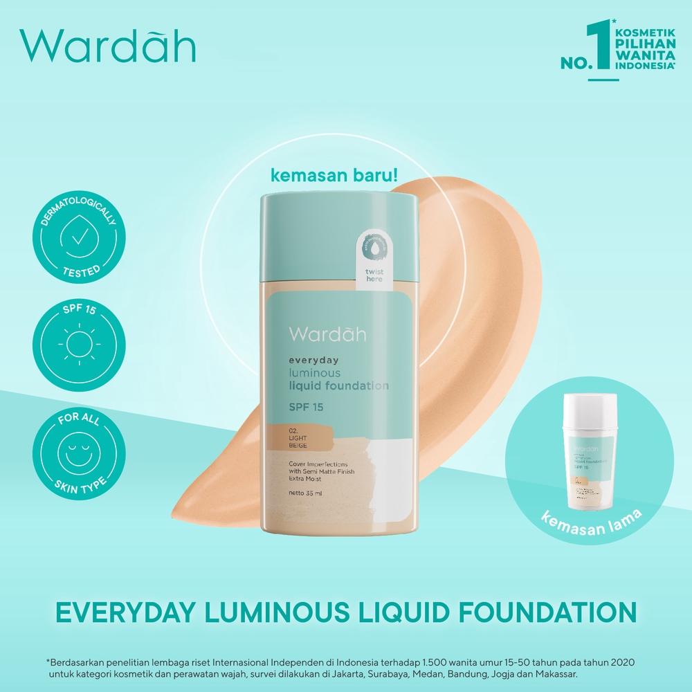 WARDAH Everyday Luminous Liquid Foundation 35ml – Natural Matte | SPF 15 | Daily Wear