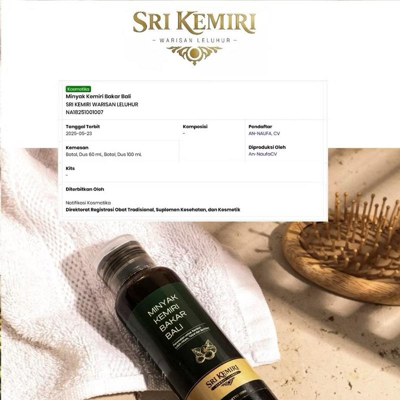 Sri Kemiri Authentic Bali Burned Candlenut Oil | Hair Growth & Beard Booster Elixir – 100% Original & BPOM Certified