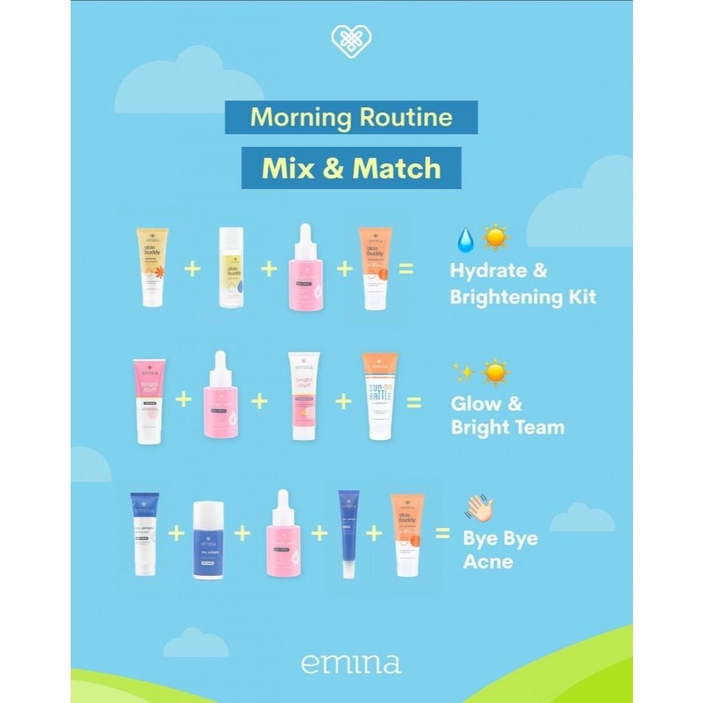 Emina Sun Battle SPF 35 PA+++ 20ml FUN SIZE NEW!! Bright Glow Sunscreen Wajah