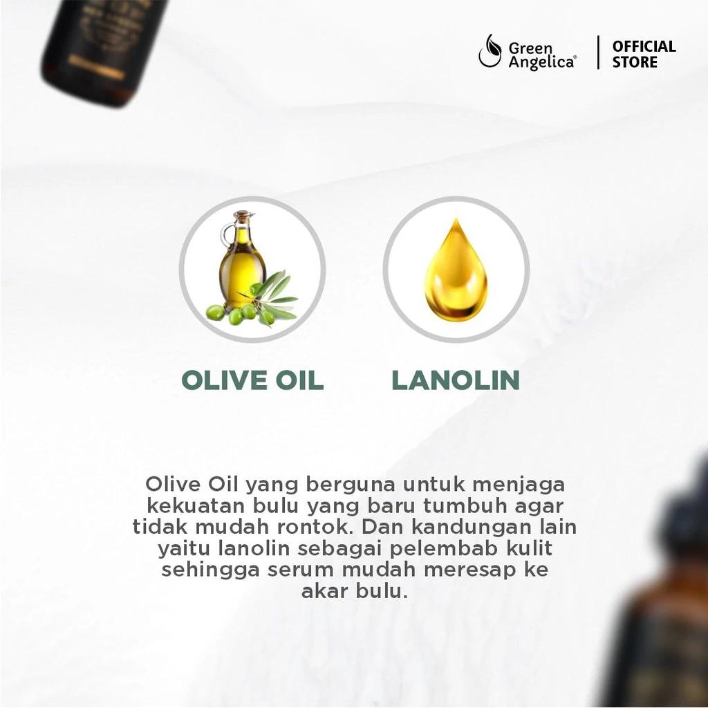 Green Angelica Beard Serum 20 ml - Beard, Mustache, Sideburn & Eyebrow Growth Serum - BPOM Certified