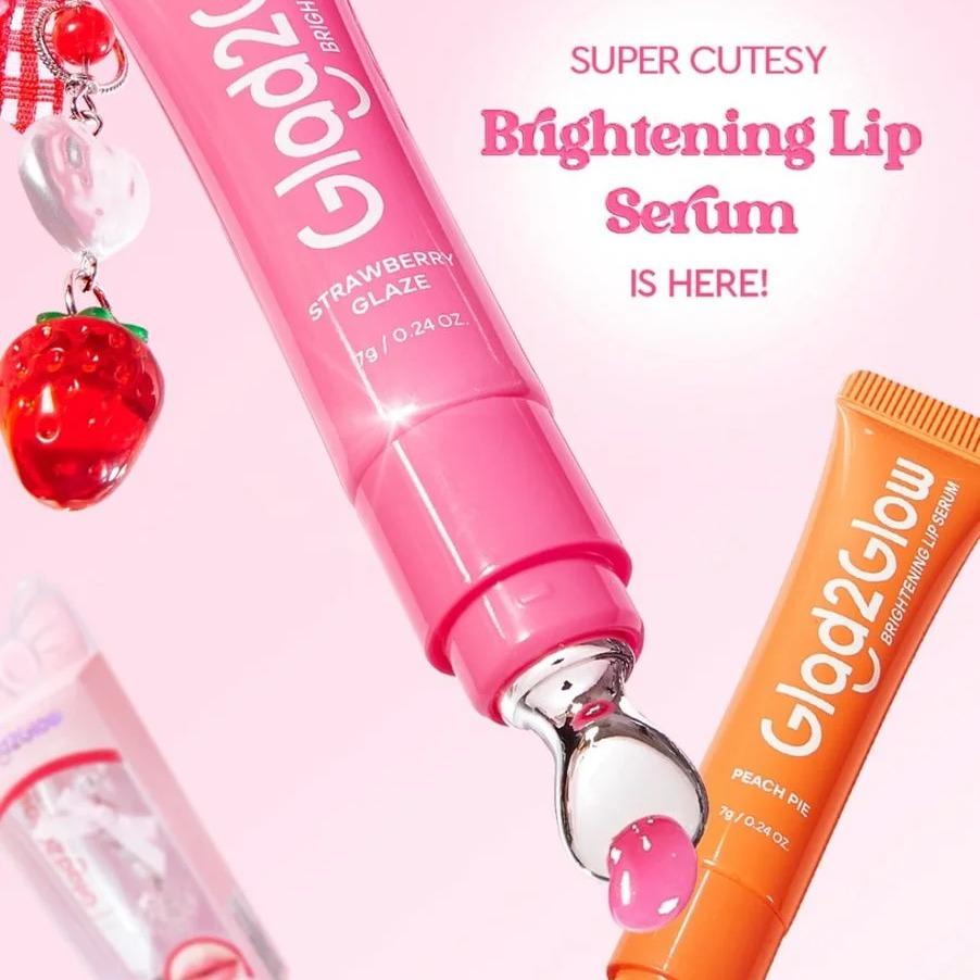 Glad2Glow BRIGHTENING LIP SERUM 02 Peach Pie & 04 Pearl Sparkle Enhance Your Lip Glow with Dual Shades