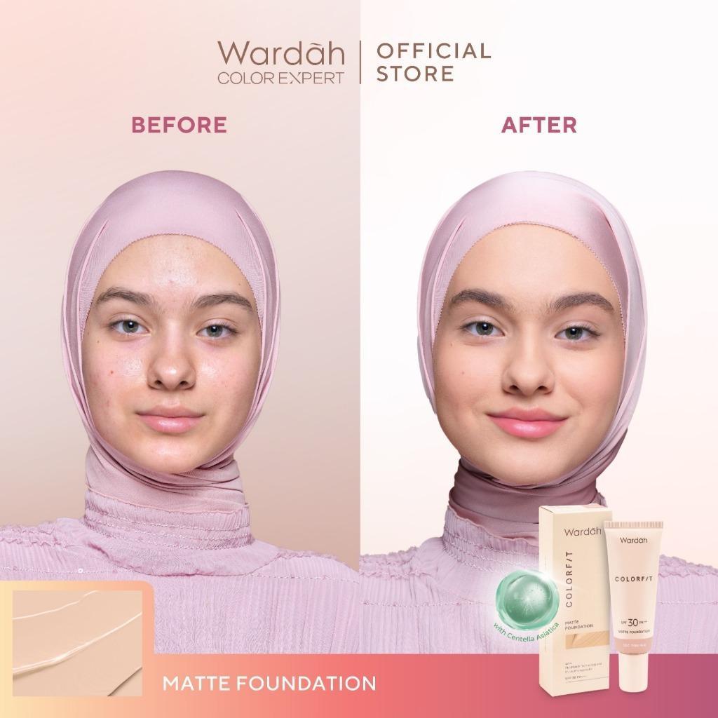 WARDAH Colorfit Matte Foundation Make Up – Long-Lasting Liquid Foundation with SPF 30 PA++ & Oil Control for 12H Matte Finish