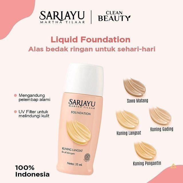 Sariayu Foundation Kuning Langsat 35ml – Natural Glow for Warm Yellow Undertones ️