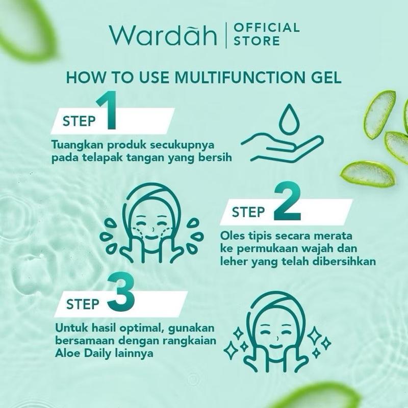 Wardah Nature Aloe: 4-in-1 Soothing & Moisture Miracle Gel for Face, Body, Hair & Nails