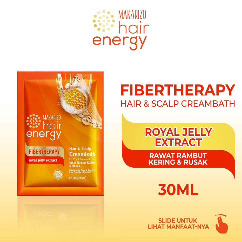 Makarizo Hair Energy Fibertherapy Hair & Scalp Creambath Royal Jelly 30 mL