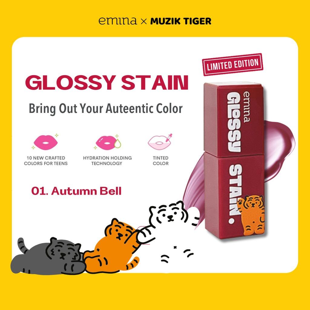 Emina Glossy Stain x Muzik Tiger 3g – Long-Lasting Melty Gel Lip Tint with Glossy Finish & Moisturizing Formula