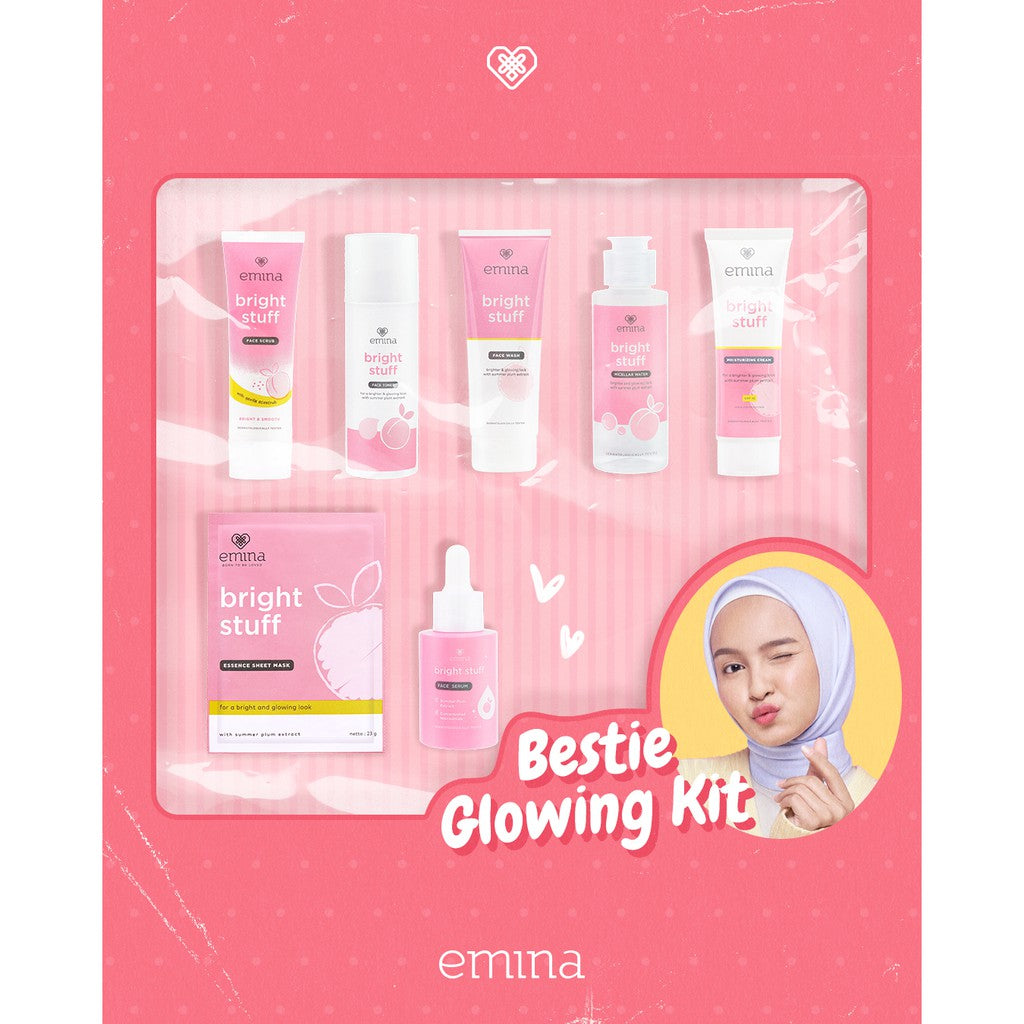 Emina Bright Stuff Essence Sheet Mask 23 g - Masker Wajah Cerah Kenyal dan Glowing