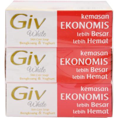 Giv White Bar Soap – Bengkoang & Yoghurt 3 x 100g | Brightening Beauty Bar with Natural Extracts | Smooth, Soft & Radiant Skin with Every Wash