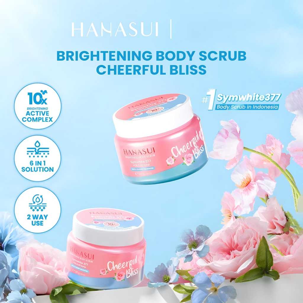 Hanasui Brightening Body Scrub 200g - Skin Brightening & Exfoliating Formula - Happy, Joyful Days, Sunshine Glow Variants