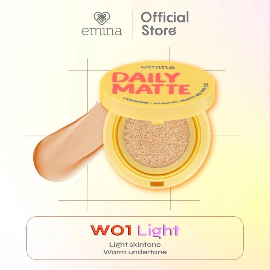 Emina Daily Matte Cushion 15g - Oil Control Cushion with SPF 25 PA++ Long Lasting 8 Hours Matte Finish
