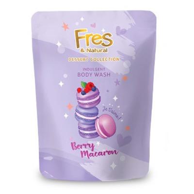 Fres & Natural Dessert Collection Body Wash – Berry Macaron Refill 400ml | Sweet & Fruity Scented Shower Gel for Smooth, Fresh, and Fragrant Skin | Indulge in Dessert-Like Body Care