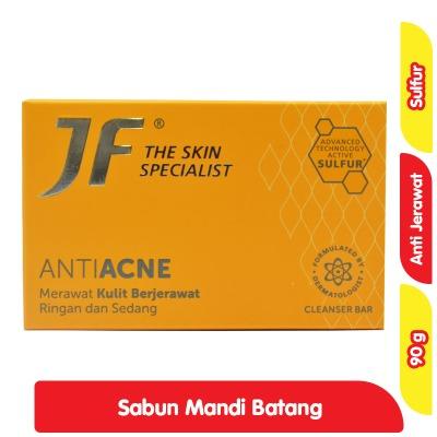 JF Sulfur Acne Solution Bar Soap 90g – Clinically Proven Sulfur Soap for Acne-Prone & Oily Skin