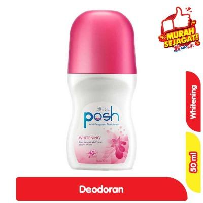 Posh Roll-On Deodorant for Women – Whitening 50ml | Brightening + Odor Protection Formula for Smooth, Even-Toned Underarms | Gentle & Long-Lasting Freshness