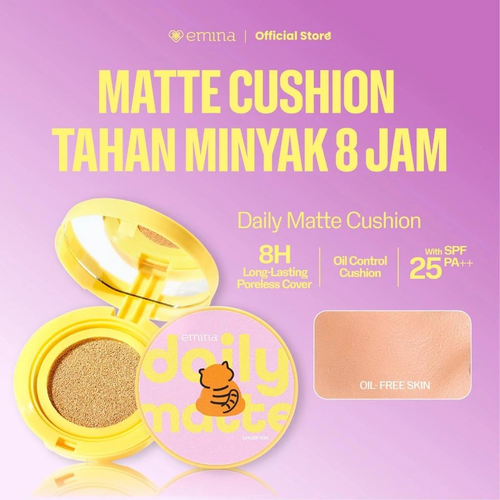 Emina Daily Matte Cushion 15g - Oil Control Cushion with SPF 25 PA++ Long Lasting 8 Hours Matte Finish