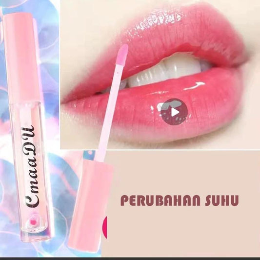 Transparent Lip Gloss with Color-Changing Effect | Lasts Long & Turns Soft Pink