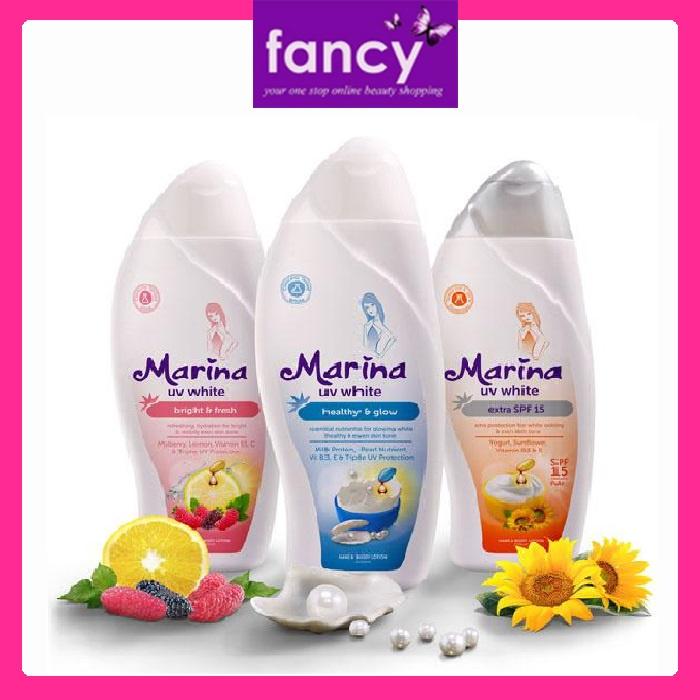Marina Hand Body Lotion cerah UV White / Total Care 185 ml Kemasan BESAR