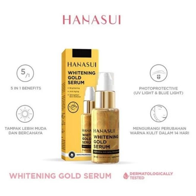 HANASUI Serum Gold Whitening Vitamin C Collagen Anti Acne BPOM for Radiant Skin Care