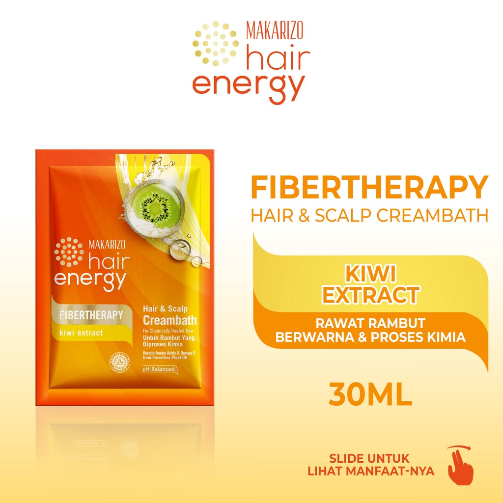 Makarizo Hair Energy Fibertherapy Hair & Scalp Creambath Kiwi 30 mL